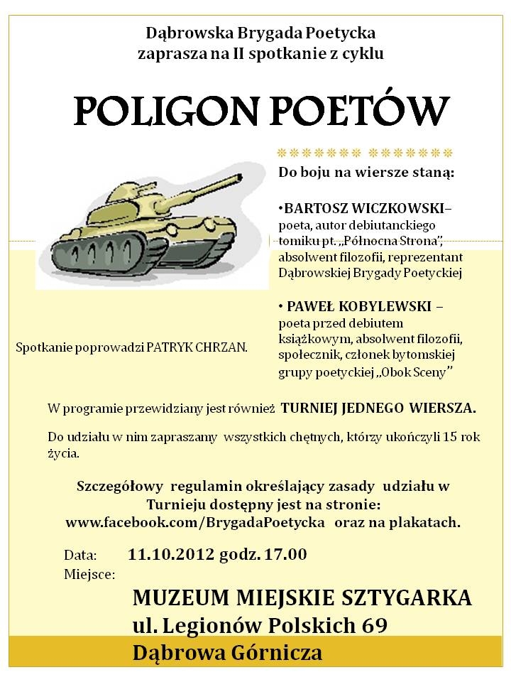 Poligon Poetów 11.10.2012- plakat