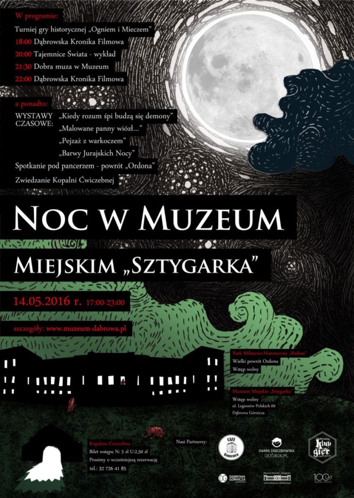 Plakat noc muzeów Sztygarka 2016